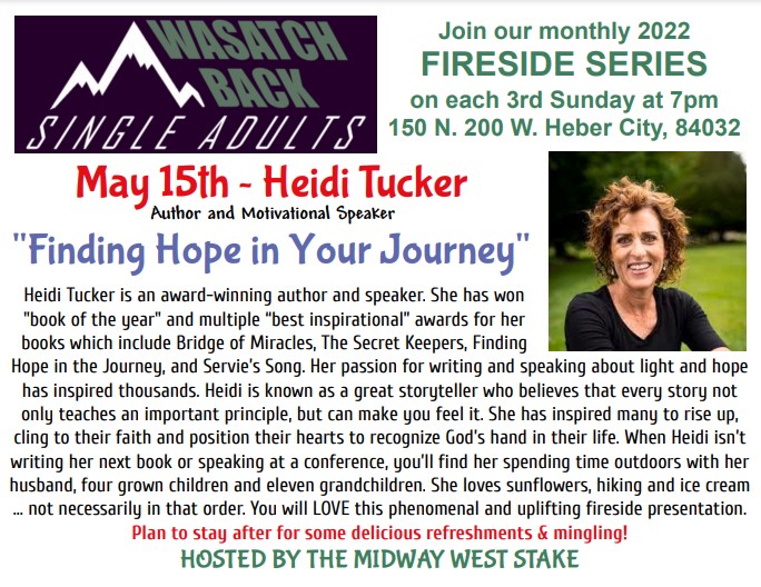 FIRESIDE ~ Heidi Tucker presents “Finding Hope in Your Journey”